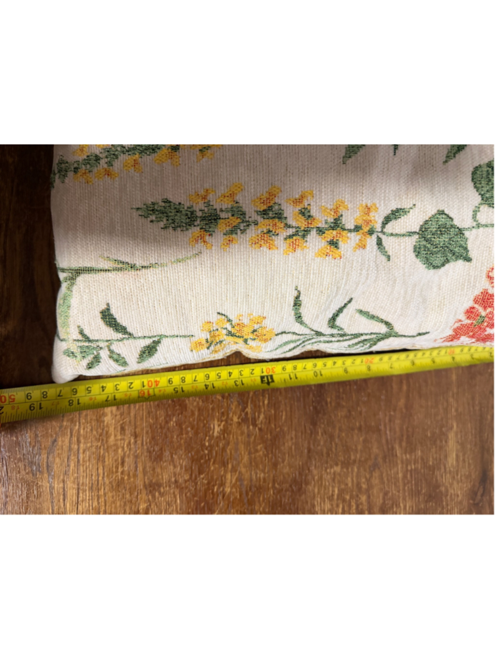 Pair of 18x18 Floral Botanical Chenille Tapestry Throw Pillows Reversible Yellow - Picture 2 of 5